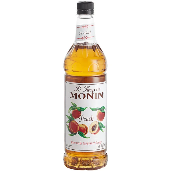 Monin Premium Peach Flavoring / Fruit Syrup, 1 liter, 4 per case
